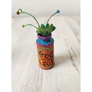Pier‎ 1 frog legs glitter Halloween ornament RARE vintage Xmas tree